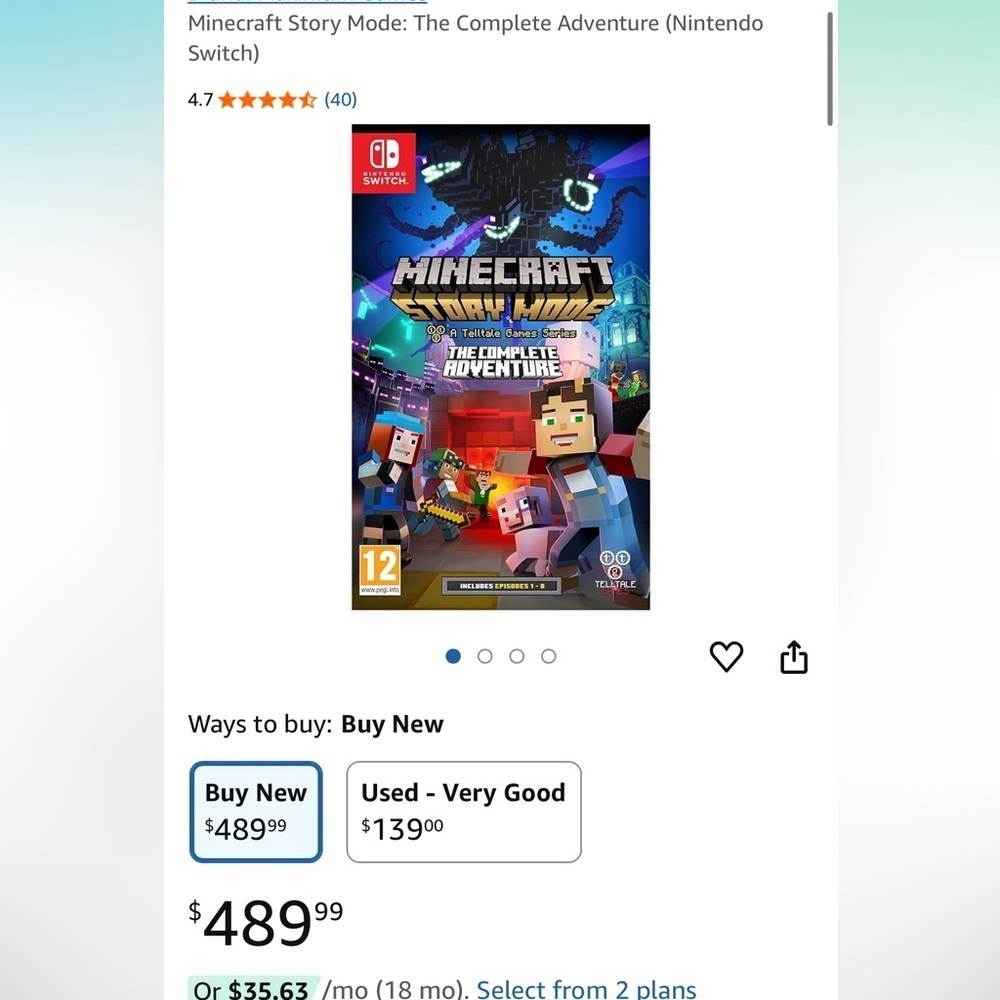 Minecraft Story Mode Nintendo Video Games for Switch